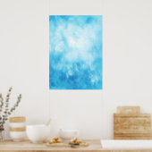 Abstrakte Wasserfarbenhintergründe: blau Poster (Küche)