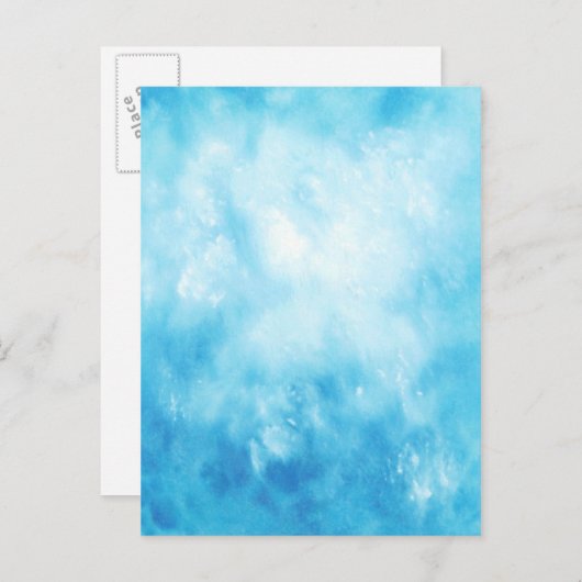 Abstrakte Wasserfarbenhintergründe: blau Postkarte (Vorne/Hinten)