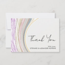 Abstrakte Wasserfarbenhochzeit Dankeskarte