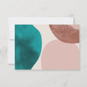 Abstrakte Wasserfarbenhochzeit RSVP Karte (Rückseite)