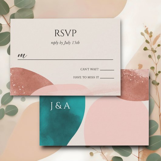 Abstrakte Wasserfarbenhochzeit RSVP Karte