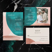 Abstrakte Wasserfarbenhochzeit RSVP Karte