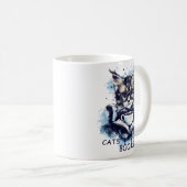 Abstrakte Wasserfarbenkatzen Kaffeebücher Kaffeetasse (VorderseiteRechts)