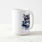 Abstrakte Wasserfarbenkatzen Kaffeebücher Kaffeetasse (VorderseiteRechts)