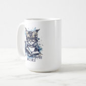 Abstrakte Wasserfarbenkatzen Kaffeebücher Kaffeetasse (Vorderseite Links)