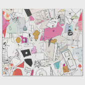 Abstrakte Wasserfarbenkollage Geschenkpapier (Flach)