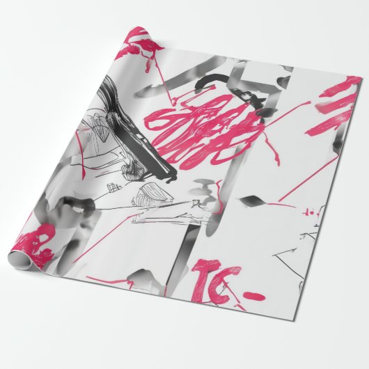 Abstrakte Wasserfarbenkollage Geschenkpapier (Ungerollt)