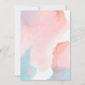 *~* Abstrakte Wasserfarbenkorallenhochzeit Einladung (Rückseite)