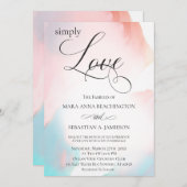 *~* Abstrakte Wasserfarbenkorallenhochzeit Einladung (Vorne/Hinten)