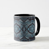 Abstrakte Wasserfarbenkunst in Blau Tasse (VorderseiteRechts)