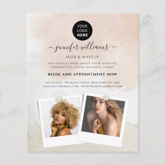 Abstrakte Wasserfarbenmalerei für Frauen Flyer (Vorne)