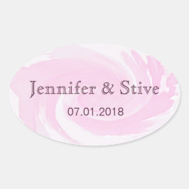 Abstrakte Wasserfarbenpinsel Schlaganfälle Rosa Sp Ovaler Aufkleber