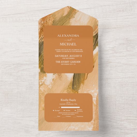 Abstrakte Wasserfarbenpracht All In One Einladung (Innen Boden)