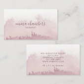 Abstrakte Wasserfarbentherapeut Berater Dusky Rose Visitenkarte (Vorne/Hinten)