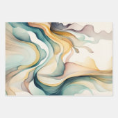 Abstrakte Wasserfarbenwellen. Modern Flow Motion Geschenkpapier Set (Vorderseite)