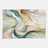 Abstrakte Wasserfarbenwellen. Modern Flow Motion Geschirrtuch (Horizontal)