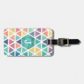Abstrakte Wasserfarbgeometrie (Juwelentöne) Gepäckanhänger (Vorderseite horizontal)