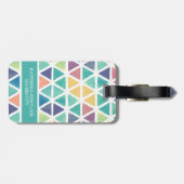 Abstrakte Wasserfarbgeometrie (Juwelentöne) Gepäckanhänger (Rückseite horizontal)