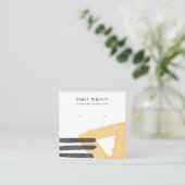 ABSTRAKTE WASSERFARBKARTE, GRAUSTUD-ERDBEZEICHNUNG QUADRATISCHE VISITENKARTE (Stehend Vorderseite)