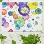 Abstrakte Wasserfarbkreise Geschirrtuch (Gefaltet)