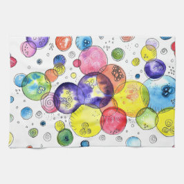 Abstrakte Wasserfarbkreise Geschirrtuch