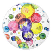 Abstrakte Wasserfarbkreise Keramikknauf (Vorderseite)