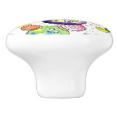 Abstrakte Wasserfarbkreise Keramikknauf (Seitenansicht)