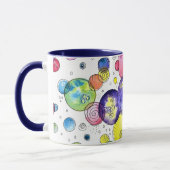 Abstrakte Wasserfarbkreise Tasse (Links)