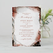 Abstrakte Wasserfarbrost Hochzeit im Herbst Echtsi Folieneinladung (Stehend vorne)