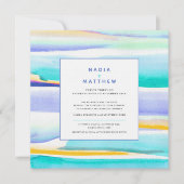 Abstrakte Wassergymnastik Foto Hochzeit Einladung (Vorderseite)