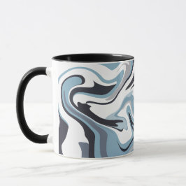 Abstrakte Wasserkunst mit schwindelerregenden Blau Tasse