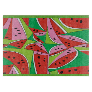 Abstrakte Wassermelone-Scheiben, YUM! , Schneidebrett