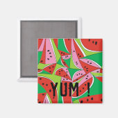 Abstrakte Wassermelonen-Scheiben, YUM!, Persönlich Magnet (Vorderseite/Rückseite)