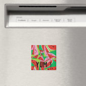 Abstrakte Wassermelonen-Scheiben, YUM!, Persönlich Magnet (In Situ (Geschirrspüler))
