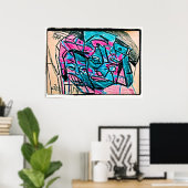 abstrakte Wassernahne Poster (Heimbüro)