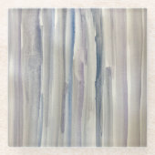 Abstrakte WasserStreifen Aquarellglas Untersetzer (Vorderseite)