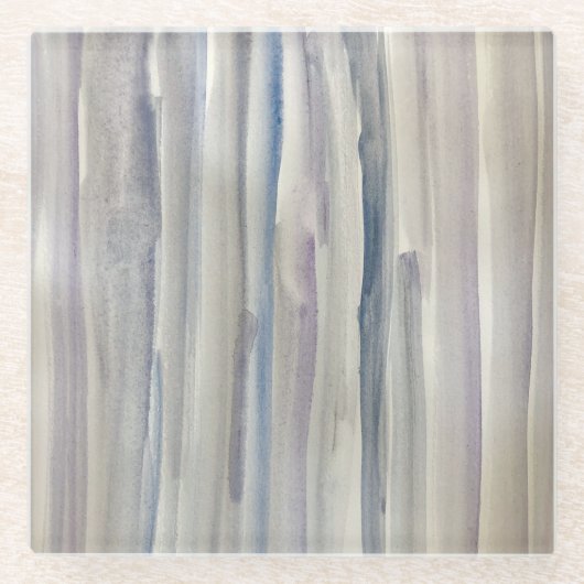 Abstrakte WasserStreifen Aquarellglas Untersetzer (Vorderseite)