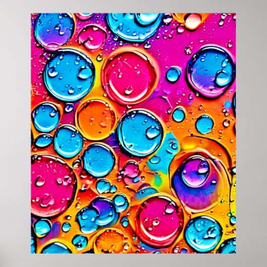 Abstrakte Wassertropfen Kunst Poster (Vorne)