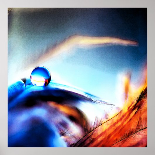 Abstrakte Wassertropfen-Makrofotografie Poster (Vorne)