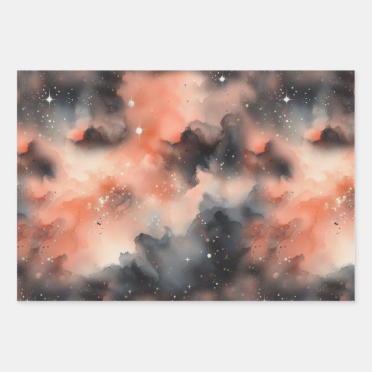 Abstrakte Watercolor Celestial Symphonie Geschenkpapier Set (Vorderseite 3)