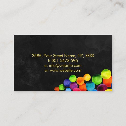 Abstrakte Watercolor Circles-Visitenkarte Visitenkarte (Rückseite)