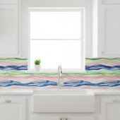 Abstrakte Watercolor Green Pink Blue Wave Streifen Fliese