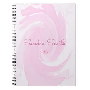 Abstrakte Watercolor-Rosa-Bürste streicht Spirale Notizblock