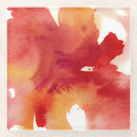Abstrakte Watercolormalereien Glasuntersetzer (Vorderseite)