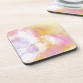 Abstrakte Watercolors - orange Hintergrund Getränkeuntersetzer (Linke Seite)