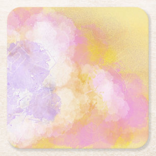 Abstrakte Watercolors - orange Hintergrund Rechteckiger Pappuntersetzer