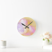 Abstrakte Watercolors - orange Hintergrund Runde Wanduhr (Zuhause)