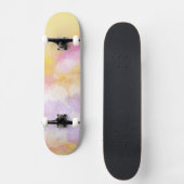 Abstrakte Watercolors - orange Hintergrund Skateboard (Vorderseite)