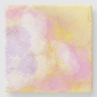 Abstrakte Watercolors - orange Hintergrund Steinuntersetzer