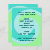 ABSTRAKTE Wava Retro POOL Beach Party Einladung (Vorne/Hinten)